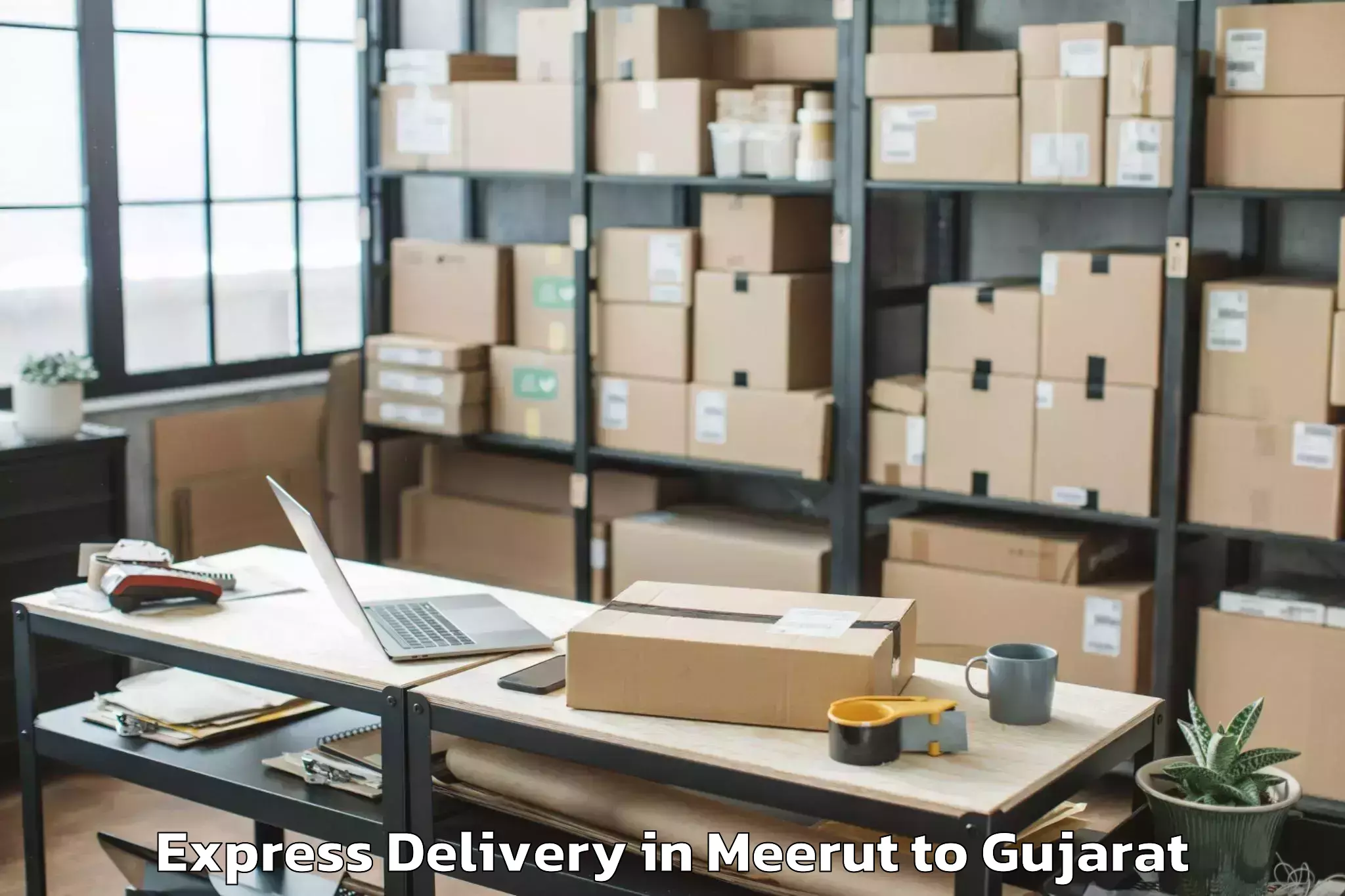 Get Meerut to Halvad Express Delivery